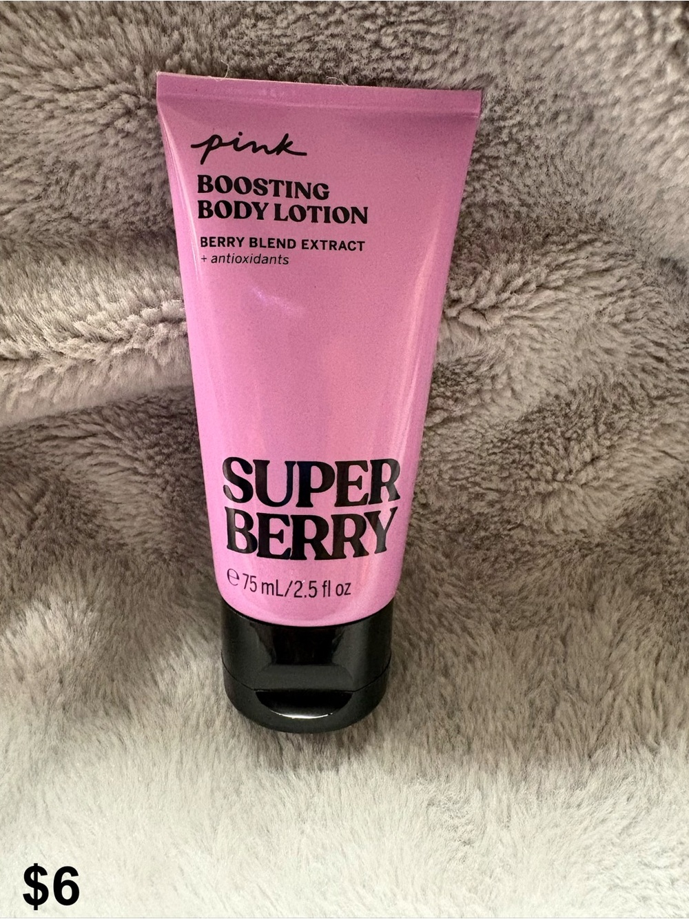 PINK Victoria's Secret Super Berry Boosting Body Lotion - Pink & Black